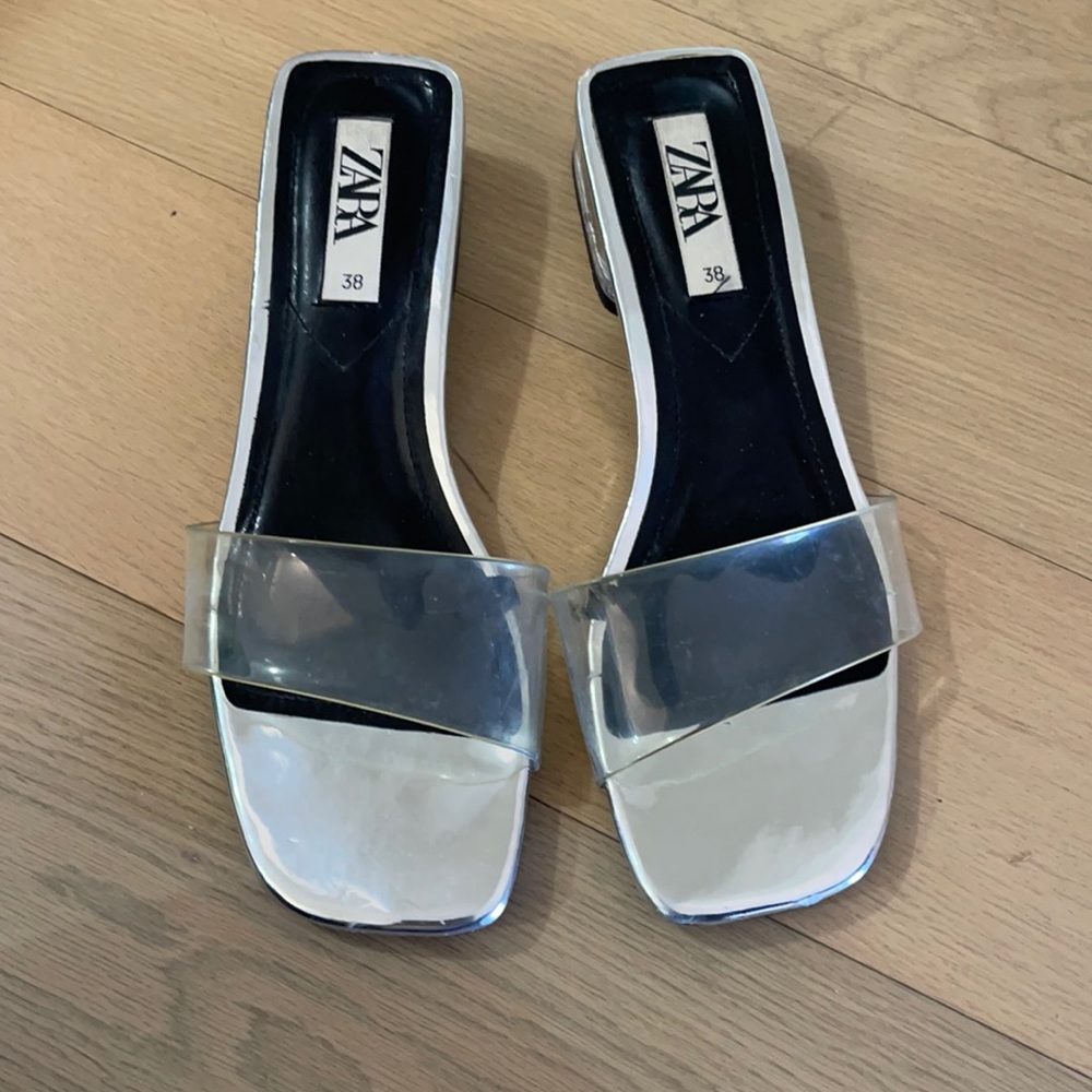 Zara gently used clear mini heels